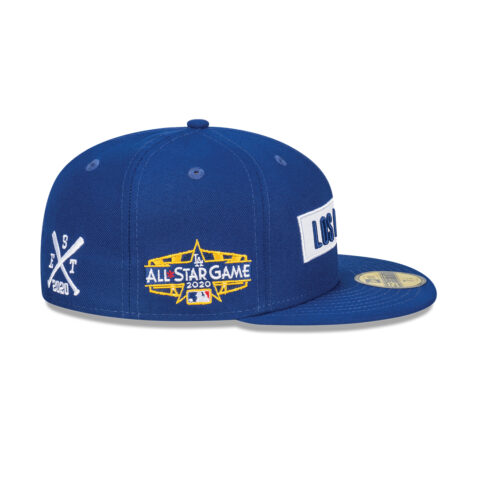 New Era 59Fifty Los Angeles Dodgers All Star Game 2022 Fan Pack Multi Patch Fitted Hat Dark Royal Right