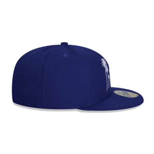 New Era 59Fifty Los Angeles Dodgers All Star Game 2022 Palm Fan Pack Fitted Hat Dark Royal Blue Right
