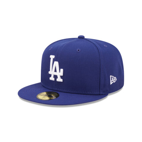 New Era 59Fifty Los Angeles Dodgers Cloud Icon Fitted Hat Dark Royal Left Front