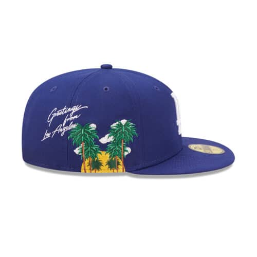 New Era 59Fifty Los Angeles Dodgers Cloud Icon Fitted Hat Dark Royal Right