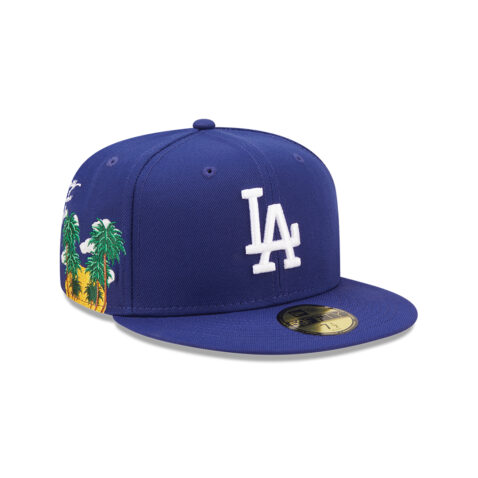 New Era 59Fifty Los Angeles Dodgers Cloud Icon Fitted Hat Dark Royal Right Front