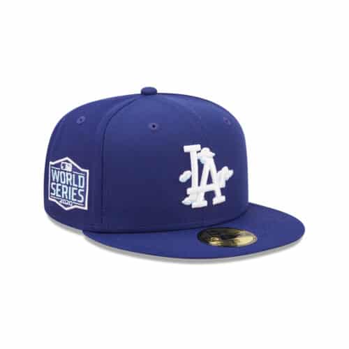 New Era 59Fifty Los Angeles Dodgers Comic Cloud Fitted Hat Dark Royal Rigth Front