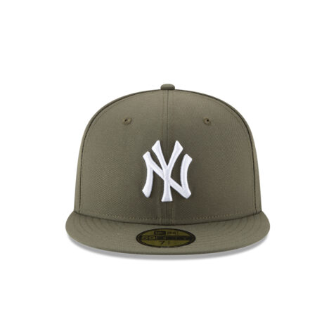New Era 59Fifty New York Yankees Fitted Hat New Olive White Front