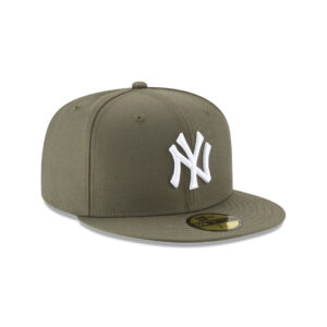 New Era 59Fifty New York Yankees Fitted Hat New Olive White