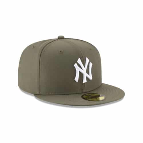 New Era 59Fifty New York Yankees Fitted Hat New Olive White Right Front