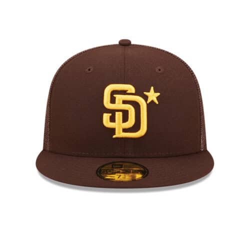 New Era 59Fifty San Diego Padres Game Workout 2022 All-Star Fitted Hat Burnt Wood Brown Front