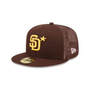 New Era 59Fifty San Diego Padres Game Workout 2022 All-Star Fitted Hat Burnt Wood Brown Left Front