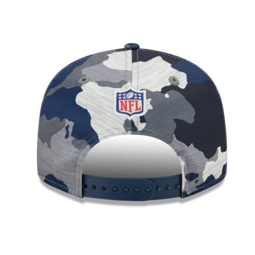 New Era 9Fifty Denver Broncos Training Camp Snapback Hat Blue Camo Back
