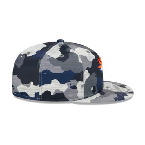 New Era 9Fifty Denver Broncos Training Camp Snapback Hat Blue Camo Right