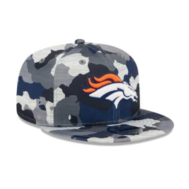 New Era 9Fifty Denver Broncos Training Camp Snapback Hat Blue Camo
