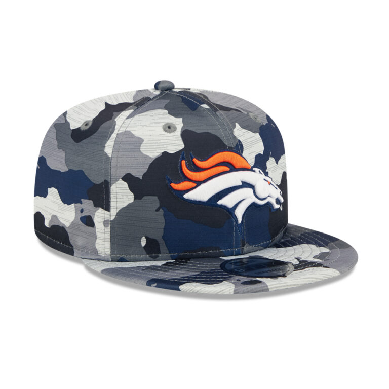 New Era 9Fifty Denver Broncos Training Camp Snapback Hat Blue Camo Right Front New Era 9Fifty Denver Broncos Training Camp Snapback Hat Blue Camo Right Front