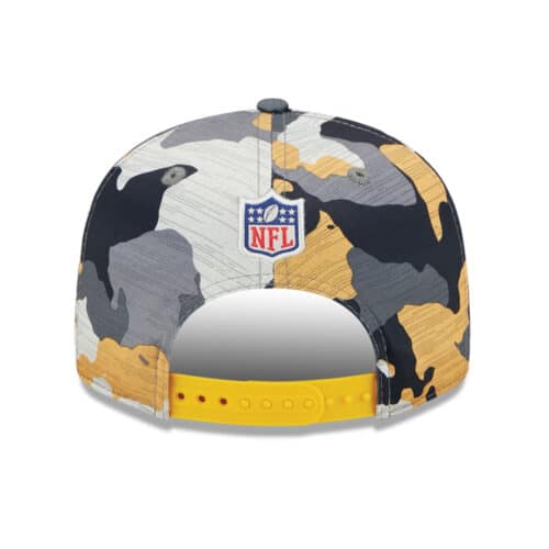 New Era 9Fifty Pittsburgh Steelers Training Camp Snapback Hat Yellow Back