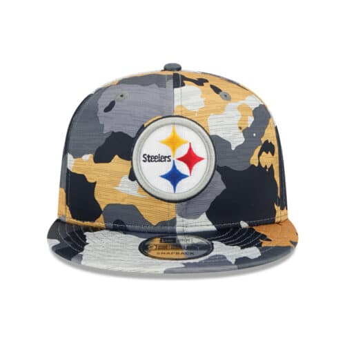 New Era 9Fifty Pittsburgh Steelers Training Camp Snapback Hat Yellow Front