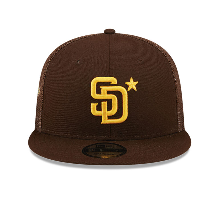 New Era 9Fifty San Diego Padres Game Workout 2022 All-Star Snapback Hat Burnt Wood Brown Front New Era 9Fifty San Diego Padres Game Workout 2022 All-Star Snapback Hat Burnt Wood Brown Front