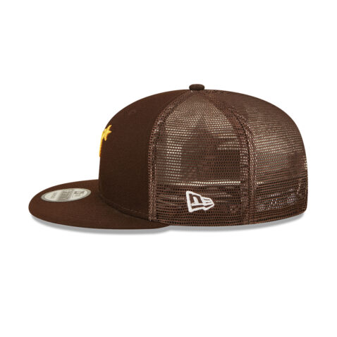New Era 9Fifty San Diego Padres Game Workout 2022 All-Star Snapback Hat Burnt Wood Brown Left