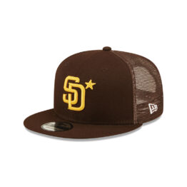 New Era 9Fifty San Diego Padres 2022 All-Star Game Workout Snapback Hat Burnt Wood Brown