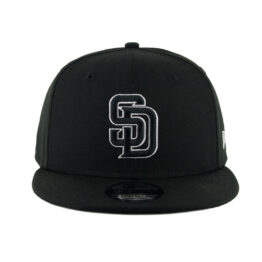New Era 9Fifty San Diego Padres Snapback Hat Black Black White