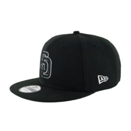 New Era 9Fifty San Diego Padres Snapback Hat Black Black White