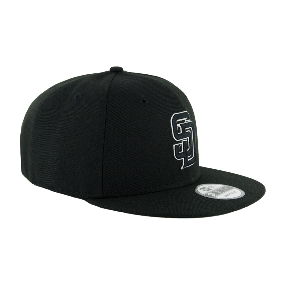 New Era 9Fifty San Diego Padres Snapback Hat Black Black White ...
