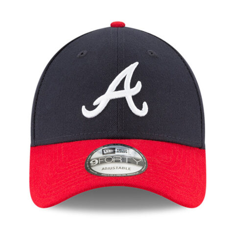 New Era 9Forty Atlanta Braves Game Snapback Hat Dark Navy Red Front