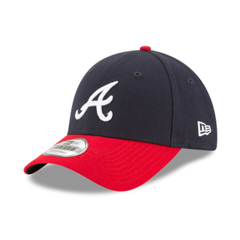 New Era 9Forty Atlanta Braves Game Snapback Hat Dark Navy Red Left Front