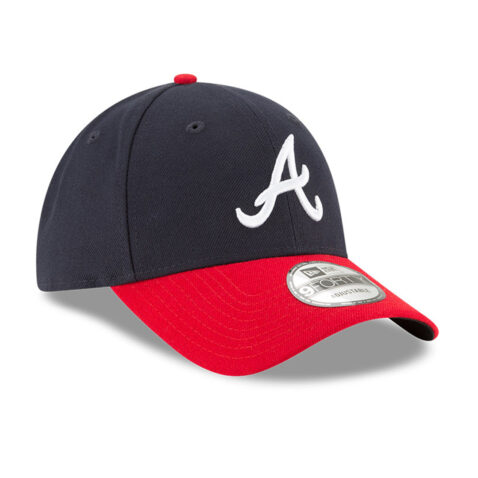 New Era 9Forty Atlanta Braves Game Snapback Hat Dark Navy Red Right Front