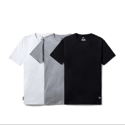 Paper Plane Essential 3 Pack Short Sleeve T-Shirt Mixed