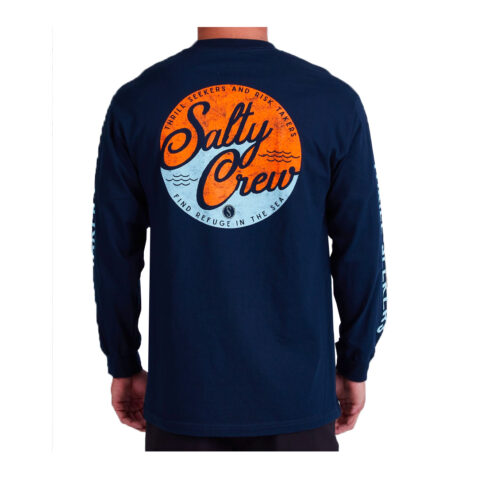 Salty Crew Club Salty Long Sleeve T-Shirt Navy Back