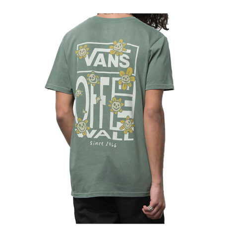Vans Trippy Grin Floral Short Sleeve T-Shirt Duck Green Back