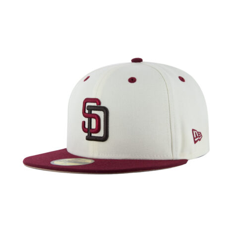 New Era x Billion Creation x Rally Caps 59Fifty San Diego Padres Hotel Del Coronado Chrome White Cardinal Red Two Tone Fitted Hat 3