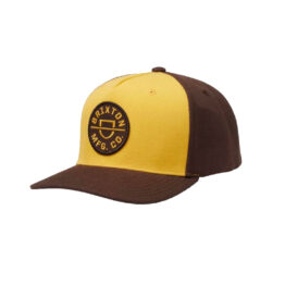 Brixton Crest C MP Snapback Hat Bright Gold Desert Palm