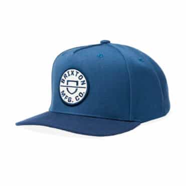 Brixton Crest C MP Snapback Hat Indie Teal Washed Navy