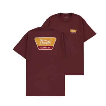 Brixton Linwood Short Sleeve T-Shirt Mahogany Gold Red