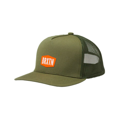 Brixton Thornton x C MP Trucker Snapback Hat Olive Olive