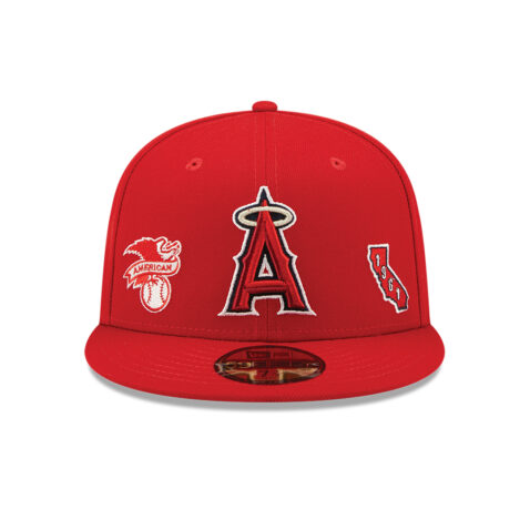 New Era 59Fifty Los Angeles Angels Identity Fitted Hat Red Front