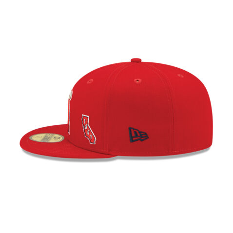 New Era 59Fifty Los Angeles Angels Identity Fitted Hat Red Left