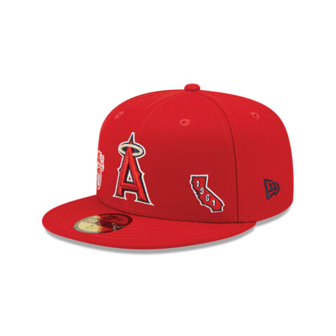 New Era 59Fifty Los Angeles Angels Identity Fitted Hat Red Left Front