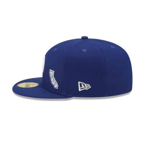 New Era 59Fifty Los Angeles Dodgers Identity Fitted Hat Dark Royal Left
