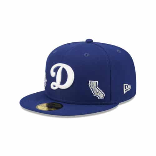 New Era 59Fifty Los Angeles Dodgers Identity Fitted Hat Dark Royal Left Front