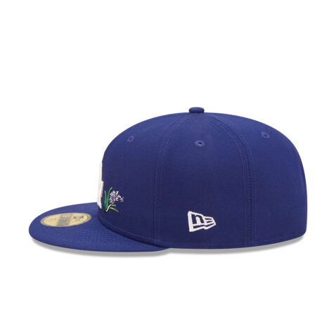 New Era 59Fifty Los Angeles Dodgers Watercolor Floral Fitted Hat Dark Royal Left