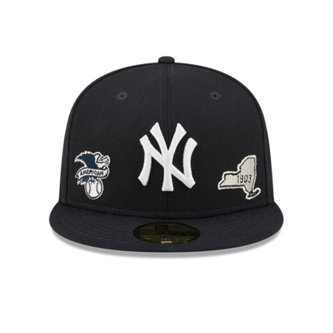 New Era 59Fifty New York Yankees Identity Fitted Hat Dark Navy Front