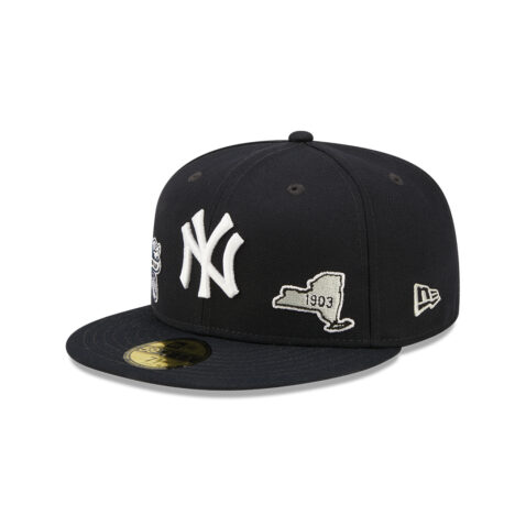 ew Era 59Fifty New York Yankees Identity Fitted Hat Dark Navy Left Front