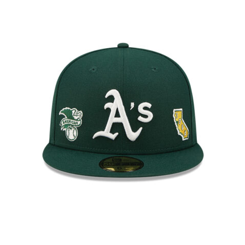 New Era 59Fifty Oakland Athletics Identity Fitted Hat Dark Green Front