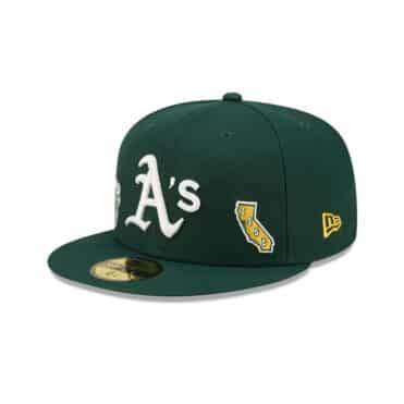 New Era 59Fifty Oakland Athletics Identity Fitted Hat Dark Green