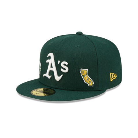New Era 59Fifty Oakland Athletics Identity Fitted Hat Dark Green Left Front