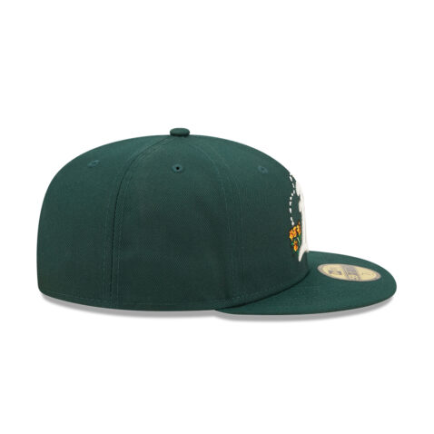 New Era 59Fifty Oakland Athletics Watercolor Floral Fitted Hat Dark Green Right