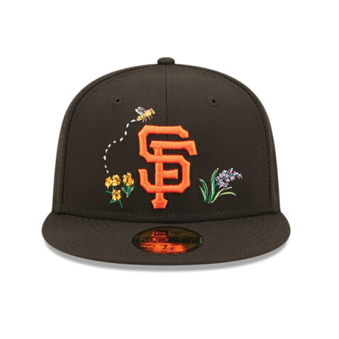 New Era 59Fifty San Francisco Giants Watercolor Floral Fitted Hat Black Front