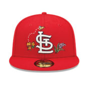 New Era 59Fifty St. Louis Cardinals Watercolor Floral Fitted Hat Red Front