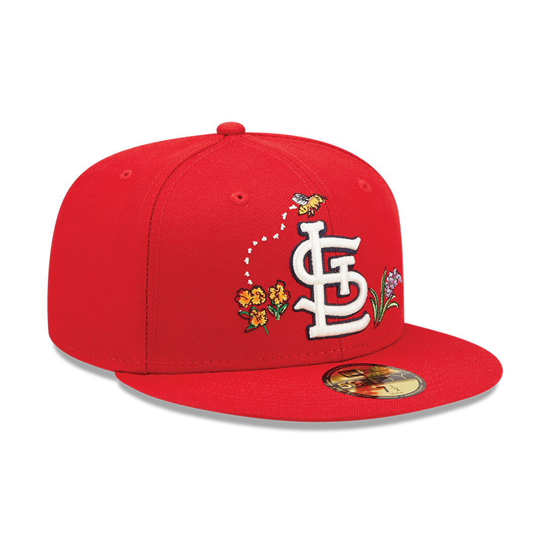 New Era 59Fifty St. Louis Cardinals Watercolor Floral Fitted Hat Red