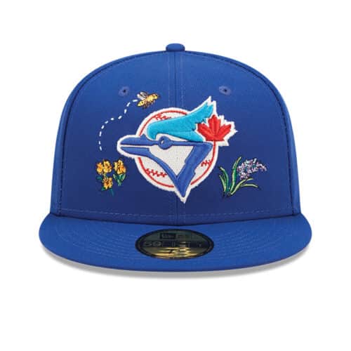New Era 59Fifty Toronto Blue Jays Watercolor Floral Fitted Hat Royal Blue Front